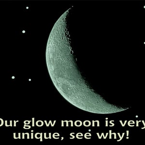 FREE Same Day Shipping! Glow In The Dark Crescent Moon, 10 hour Glow Moon, Romantic Gift, Adult or Kids Room,  Perfect Stocking Stuffer!!