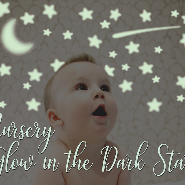 FREE SAME DAY Shipping!! Nursery Glow Stars, Glow In The Dark Ceiling Stars for Baby nursery, Toddlers Room, Kids Wall Decor, All Night Glow