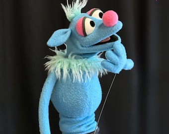 Blue Hand & Rod Puppet, Goblin/Elf/Monster