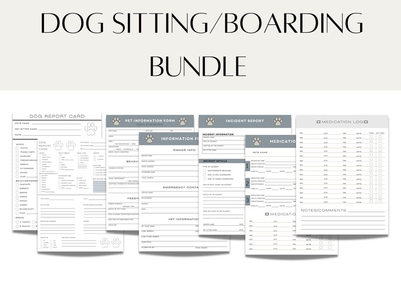 Dog Boarding Form Template Editable Template Dog Report Card Dog