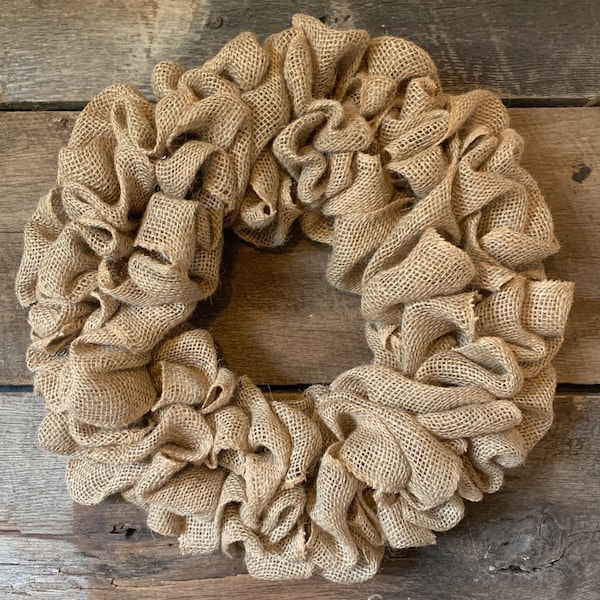 Burlap Wreath, Plain Burlap Wreath, Natural Burlap Wreath, Farmhouse Burlap Wreath, Year Round Burlap Wreath, Everyday Burlap Wreath