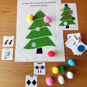 Christmas tree - I reproduce what I see - colored tokens and CAA pictograms