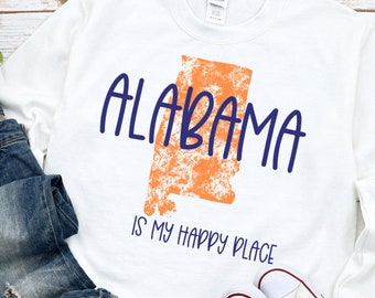 Alabama is My Happy Place PNG, Sublimation Design (Digital Download)