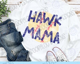 Hawk Mama Digital PNG download, Distressed Hawk mama png, Digital png download, hawks mama, sports mama png, PNG file for sublimation