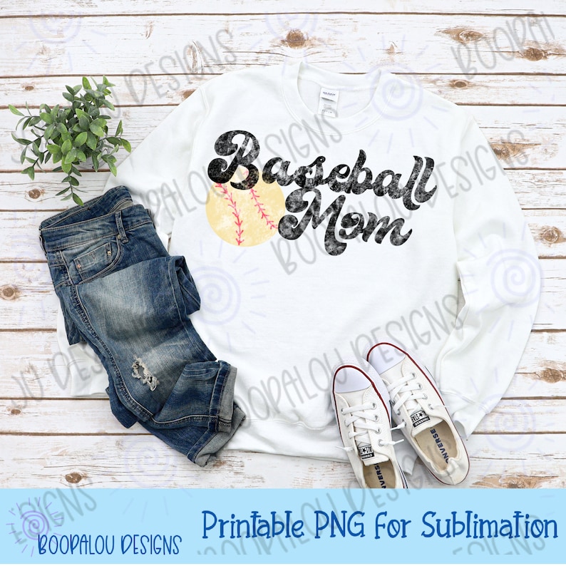 Distressed Baseball Mom Tee Shirt