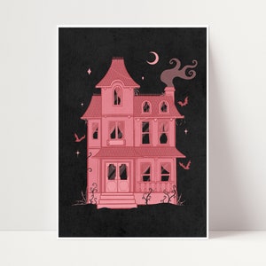 Barbie’s Scream House Original Art Print | A4, A5 Illustration | Cute Gothic Home Decor