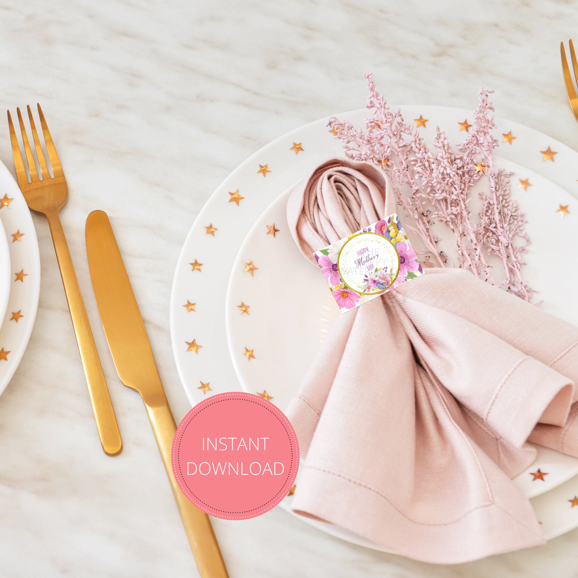 Printable Napkin Ring/mother's Day Napkin Wraps/silverware - Etsy