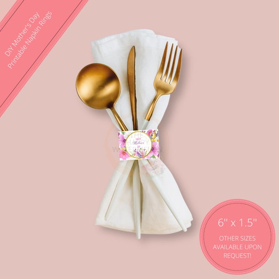 Printable Napkin Ring/mother's Day Napkin Wraps/silverware - Etsy
