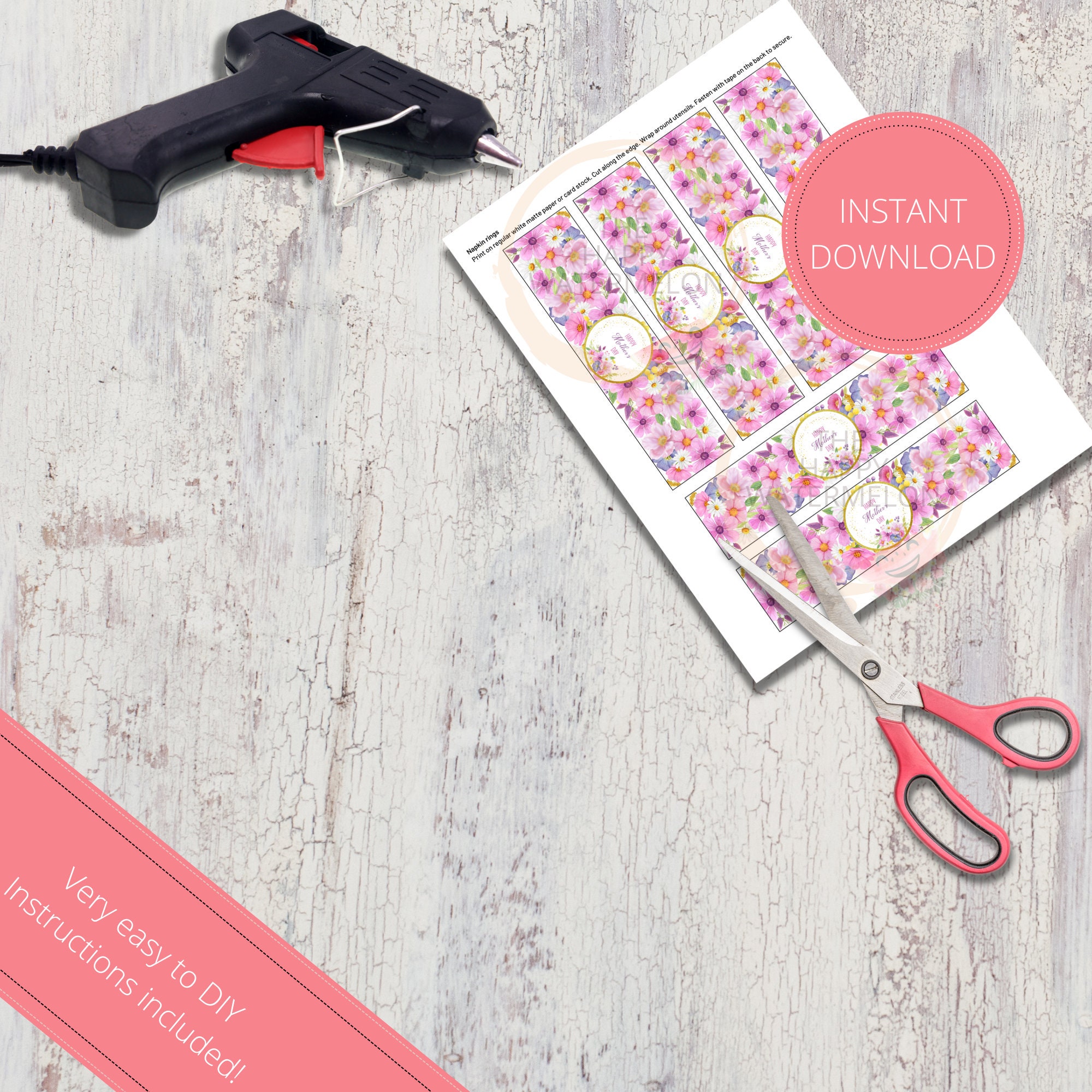 Printable Napkin Ring/mother's Day Napkin Wraps/silverware - Etsy