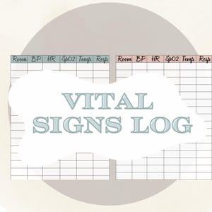 Vital Signs Log ~ Vitals ~ Nurse Report ~ CNA Report ~ Printable ~ Template ~ Healthcare ~ Digital Download ~ Skilled Nursing ~ LTC