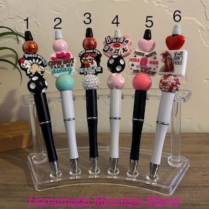 Holiday Pens|Writing Pens|Silicone Beads|Christmas Pens|Work Pens|Beaded Pen|Pen gifts|Funny Pens|Farm Animals|Colorful|Teacher|Country|