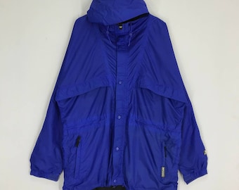 Vintage Helly Hansen Regenjacke Kapuzenjacke Blau, Vintage Regenjacke Gr. M