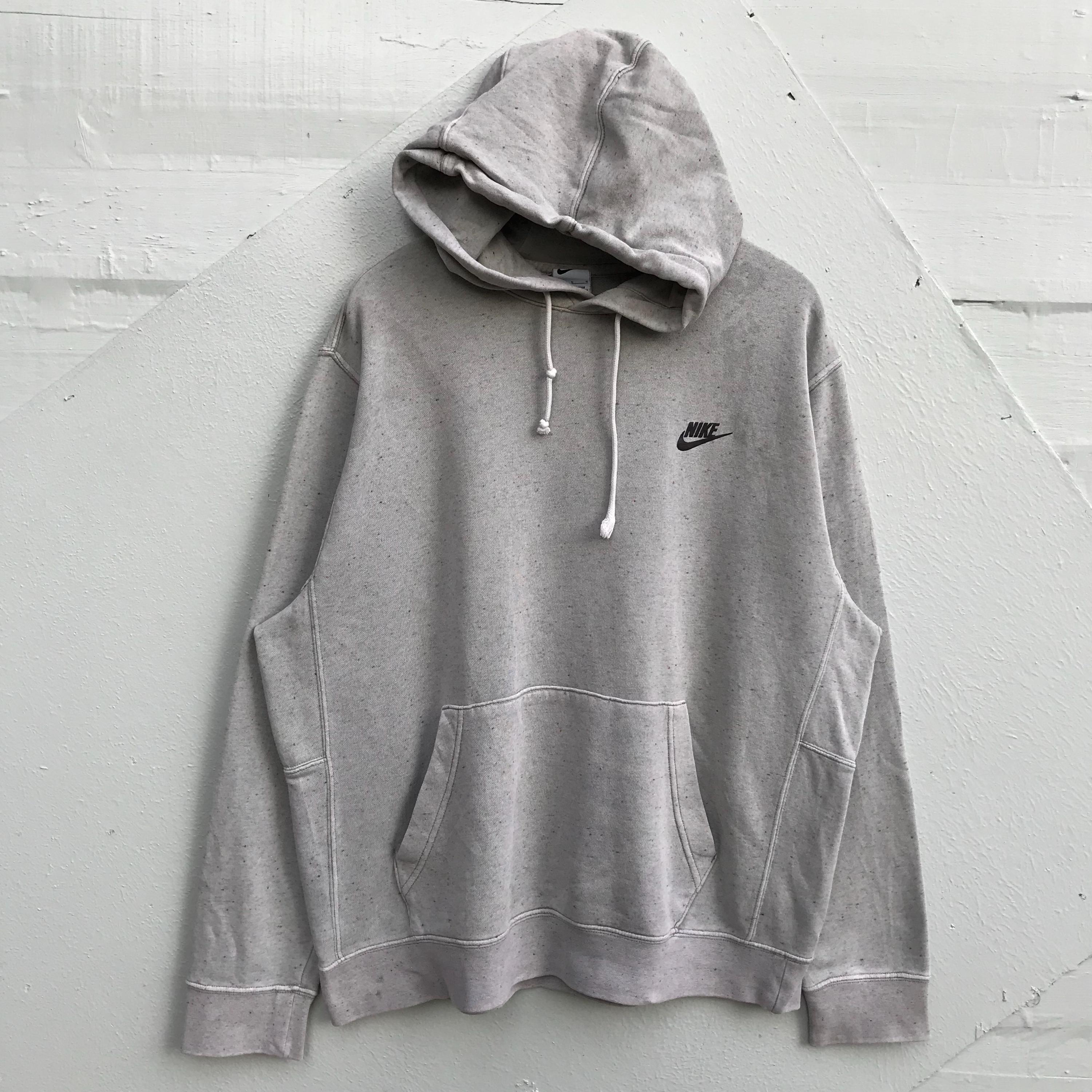 Vintage Nike Gray Hoodie Sweatshirt, Minimalist Logo Swoosh, Made 