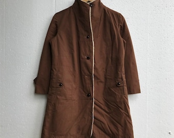 Vintage Mcgregor Sportswear faux Sherpa Baumwolle braun Jacke Winter Frauen Mantel Vintage-Stil 90er 80er Jahre Größe Small