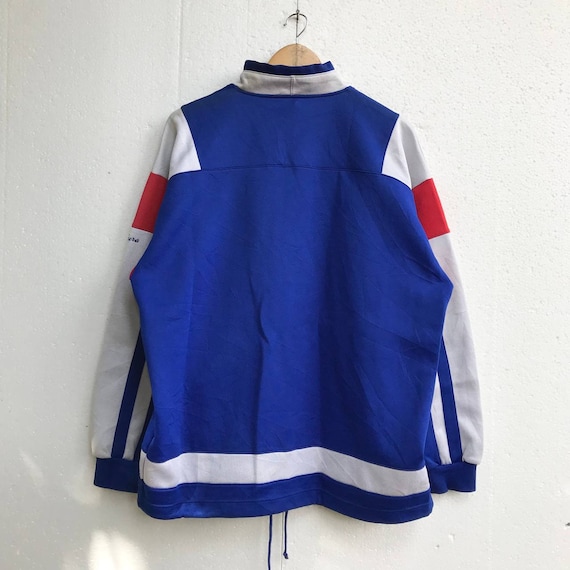 Xlarge, Vintage Le Coq Sportif Track Jacket, Retro Blue, Red, and