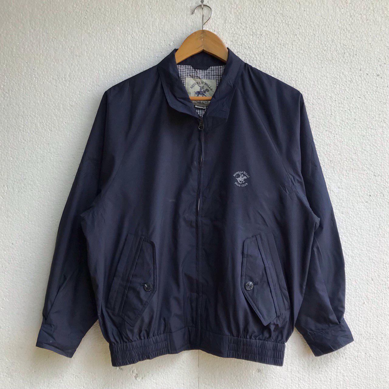 Medium, Vintage 90s Beverly Hills Polo Club Windbreaker, Navy Blue 