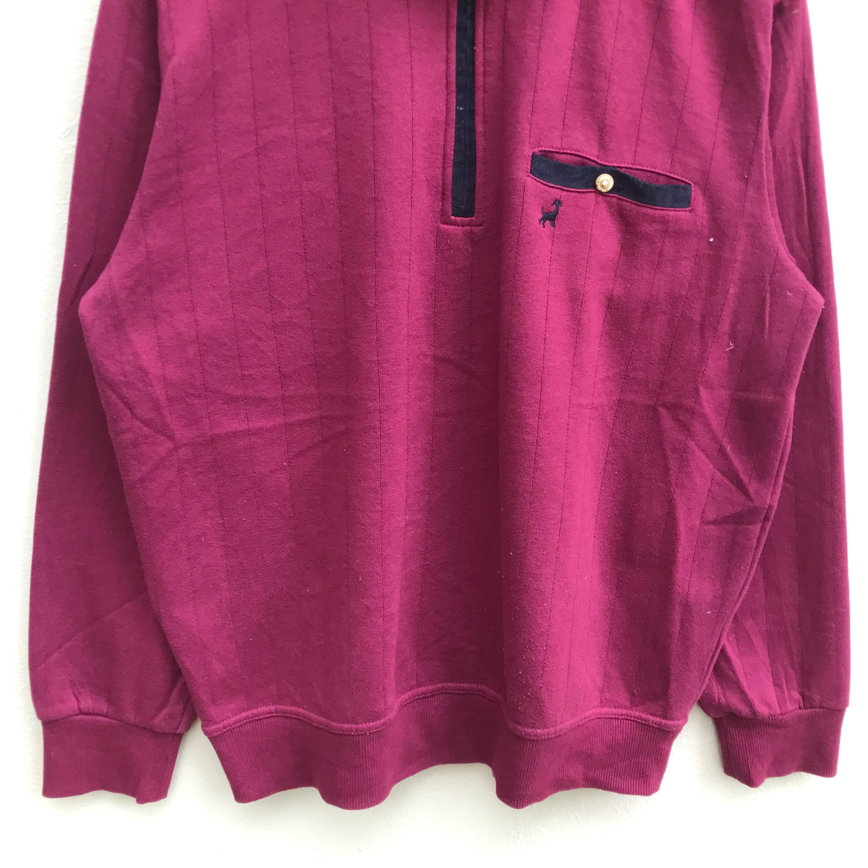 Medium, Vintage Michiko London Jeans Quarter Zip Sweater, Burgundy
