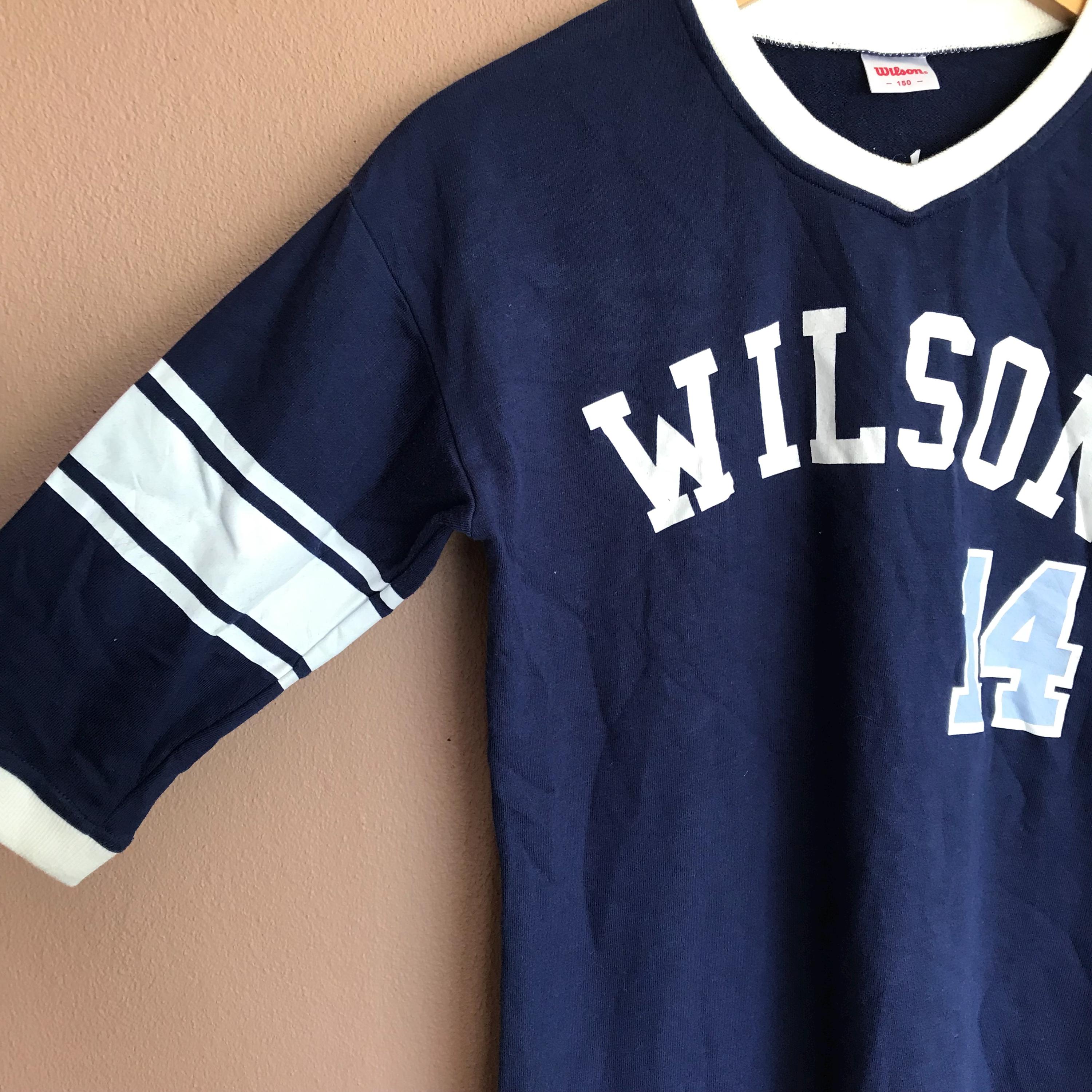 Vintage Wilson Navy Blue #14 Sports Jersey, Classic Retro Athletic