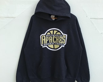 Vintage Pottsville Apachen Basketball Hoodie, Schwarzes Grafik Hoodie, Retro Sportbekleidung, Unisex Größe