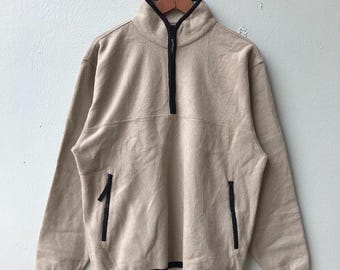 Vintage North Carolina Fleece Quarter Zip Jacket, Retro 90s Outerwear, Size L