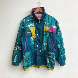 Vintage Premium Essel Ski Wear Jacket - Stylish Winter Fashion Essential Jacket Multicolor Combination Size M