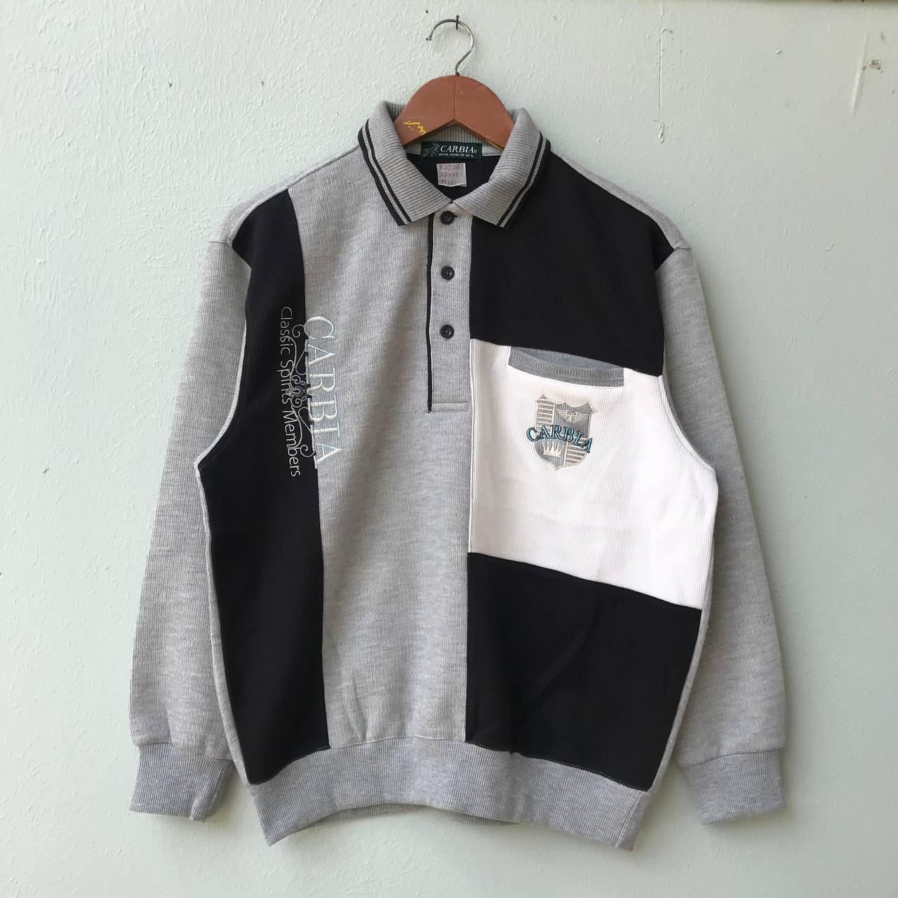 Carbia Half Button Collared Sweatshirt Unique Logo, Cozy and