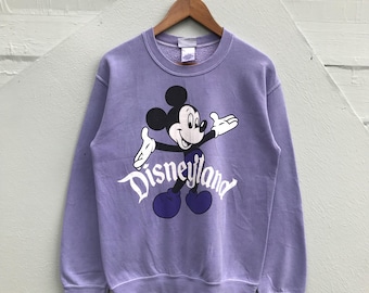 Vintage Disneyland Mickey Mouse Sweatshirt , 90s Disney Crewneck, Pastel Purple Retro Disney World Sweater, Nostalgic Cartoon Pullover