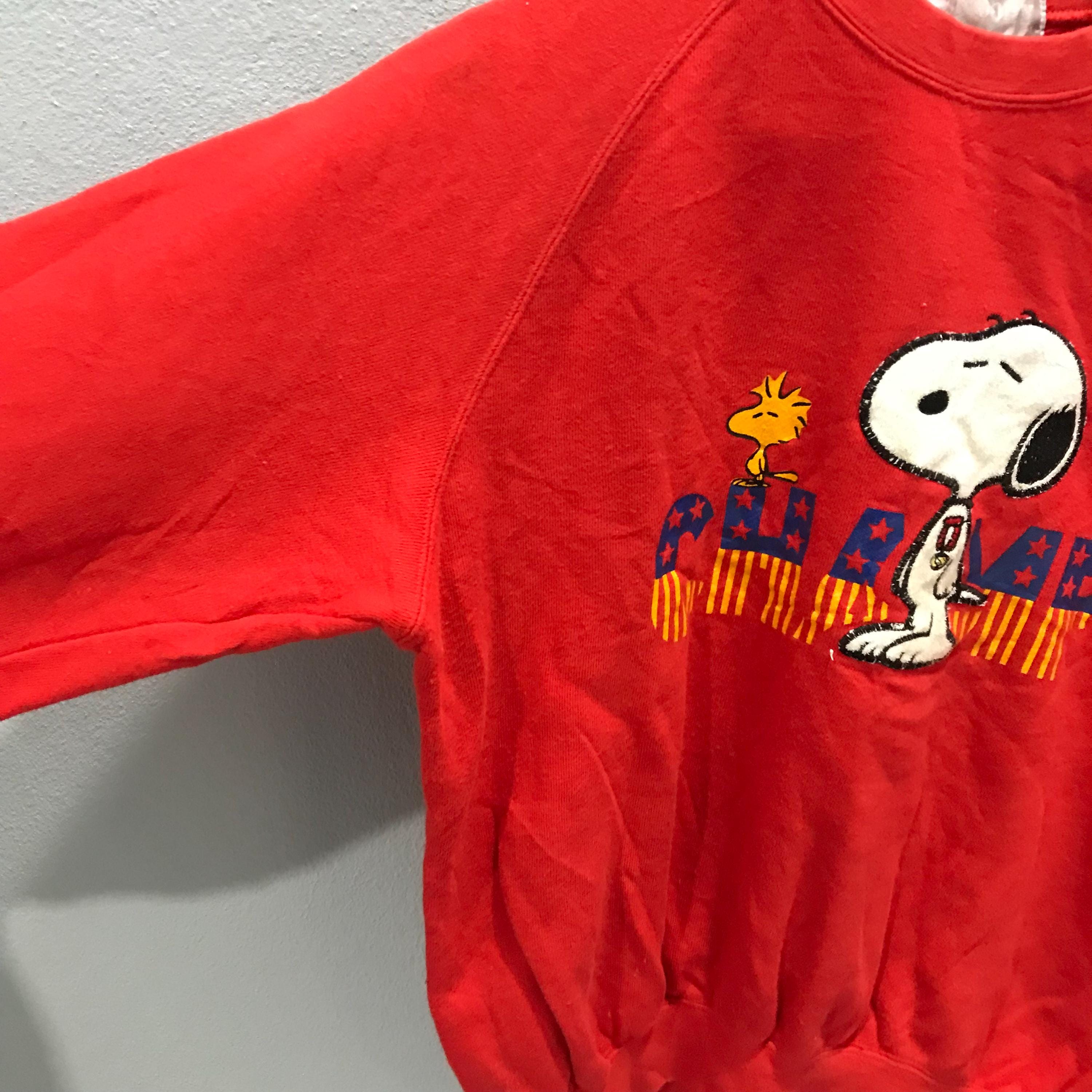 Large, Vintage 1960s Red Snoopy Sweater, Rare Retro Peanuts 