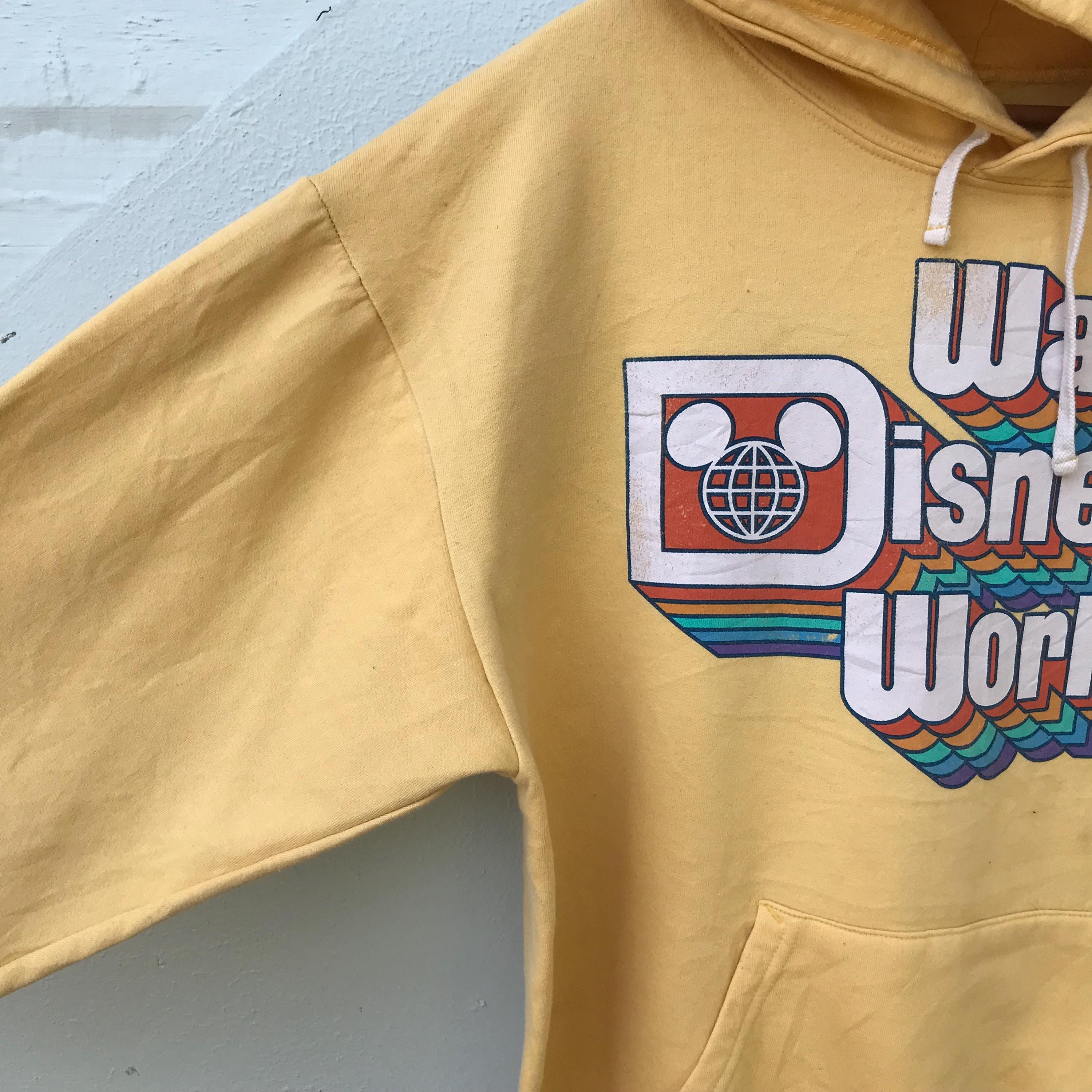 Medium, Vintage-style Walt Disney World Hoodie, Yellow Retro 