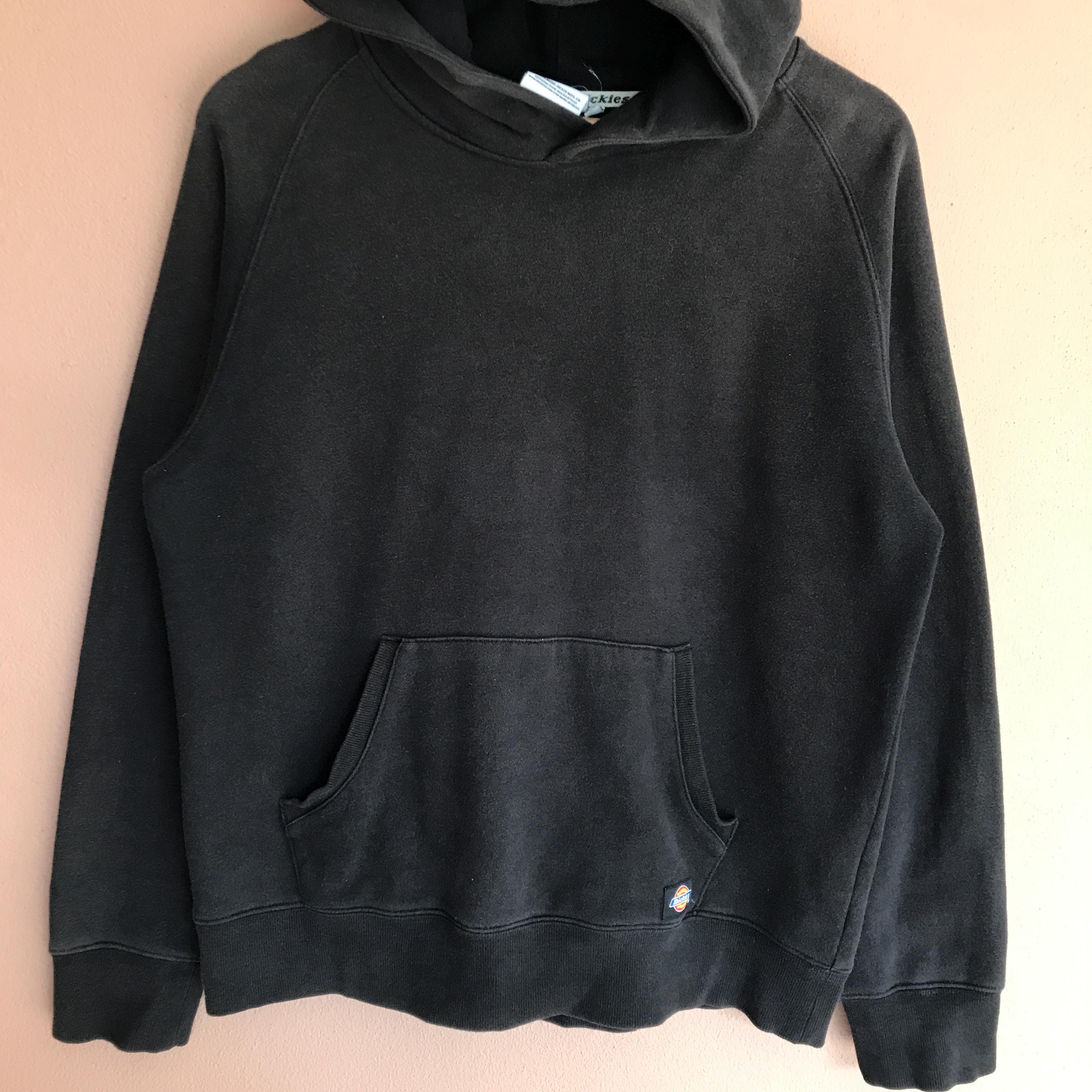 タク Large, Vintage Dickies Black Hoodie, Classic Workwear Pullover