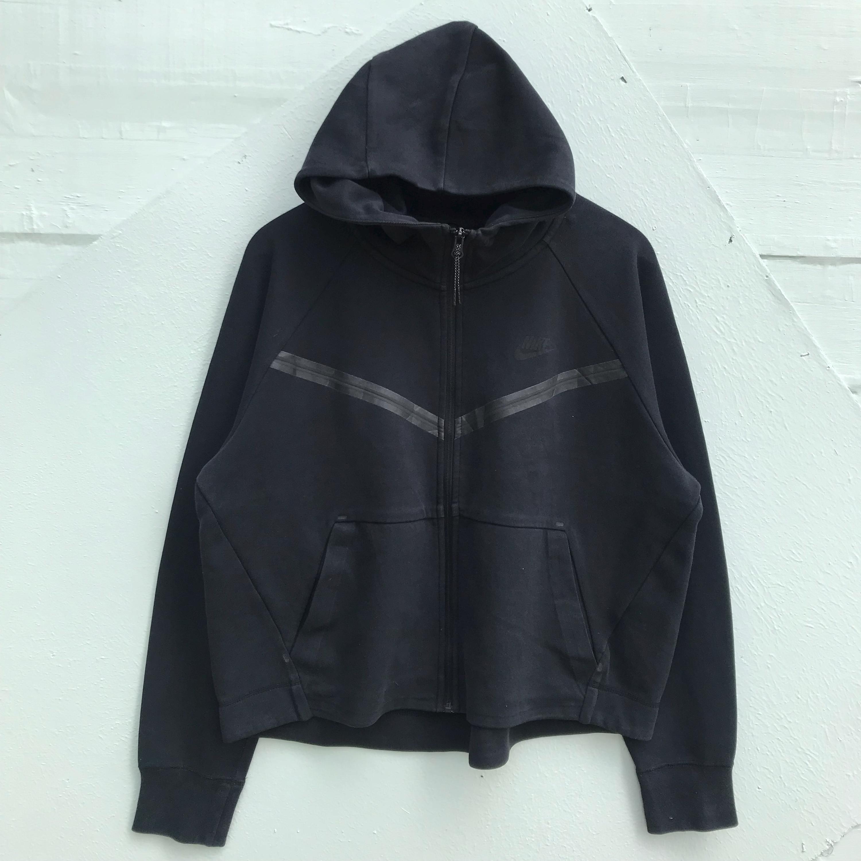 Vintage Nike Zip-up Hoodie Black Sweatshirt, Retro Y2K Streetwear