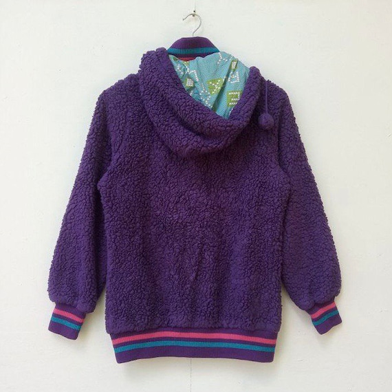 Medium, Roxy Wool Blend Zip-Up Hoodie Jacket, Pur… - image 2