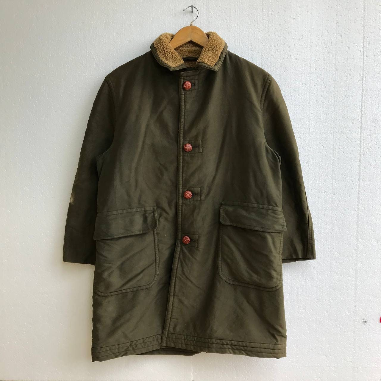 Vintage VAN JAC Japan Coat, 70s-80s Military Style Sherpa Lined