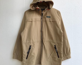 Vintage La gear women line brown windbreaker beige zip up parka jacket hoodie outdoor wear