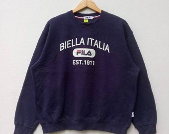Vintage Fila Biella Italia Sweatshirt, Purple Logo (Size Large)