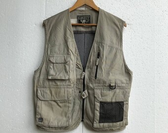 Vintage Lonely Wolf Tracey Vest, Unique Utility Vest for Men & Women, Vintage Utility Vest with Pockets, Classic Vintage Fashion XLarge
