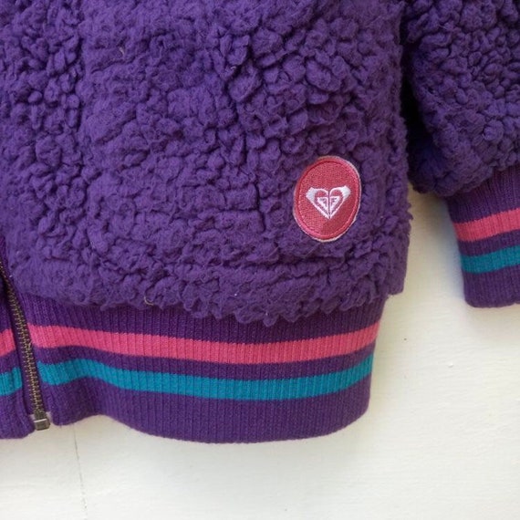 Medium, Roxy Wool Blend Zip-Up Hoodie Jacket, Pur… - image 5