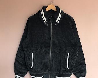Vintage Woolrich Teddy Bomber Jacket, Black Plush Fleece, 90s Outerwear