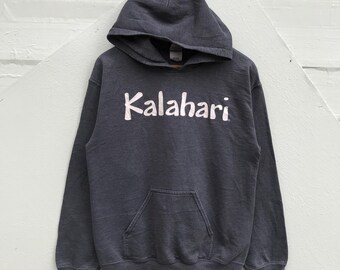 Small, Cozy Charcoal Gray Kalahari Hoodie, Unisex Comfort Fit Sweatshirt with Front Pocket and Hood