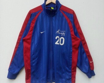 Vintage Nike Nakamura Trainingsjacke mit Reißverschluss, Vintage Athletische Oberbekleidung, Herren Sportbekleidung, Retro Reißverschlussjacke, Klassische Nike Trainingsjacke