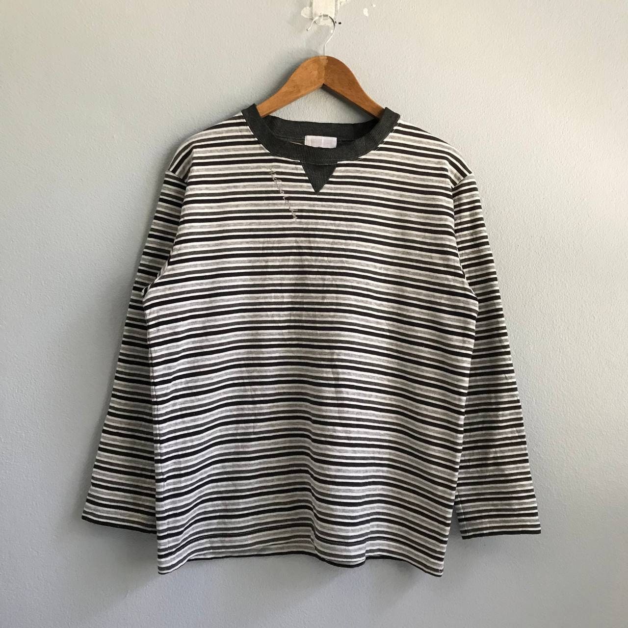 Vintage Michiko London Homme Black and White Stripes Crewneck 