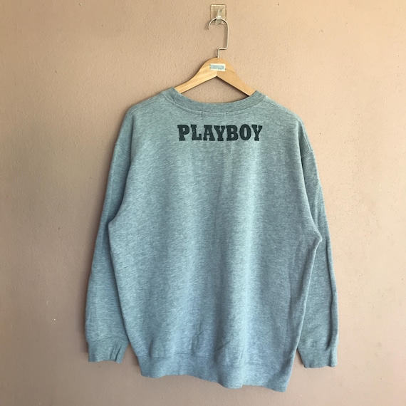 80s~90s USA製 Hanes playboy ロゴ トレーナー XL Xlarge, Vintage 90s Playboy Gray Sweatshirt, Retro Bunny Logo