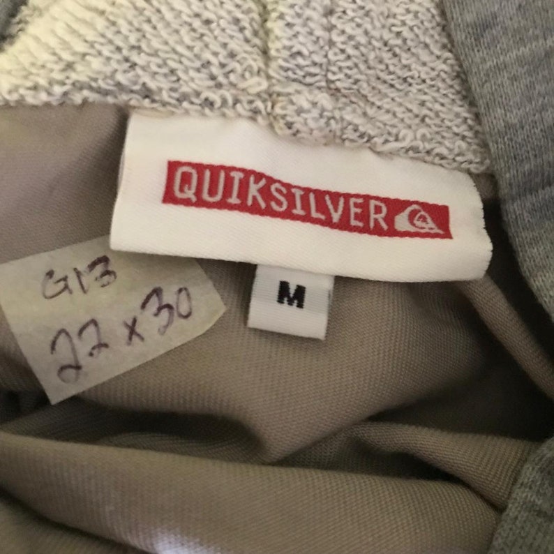 Vintage quiksilver tactical jacket khaki cotton parka hidden hoodie jacket button up image 10