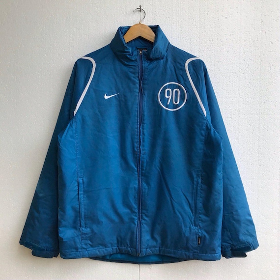 Vintage Nike 90 Clima-fit Blue Windbreaker Jacket, Size L, Retro