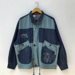 Vintage Lancel Paris Multicolor Jacket with Unique Stitch Logo Design Stylish Outerwear for Men designer fashion Jacket Size M