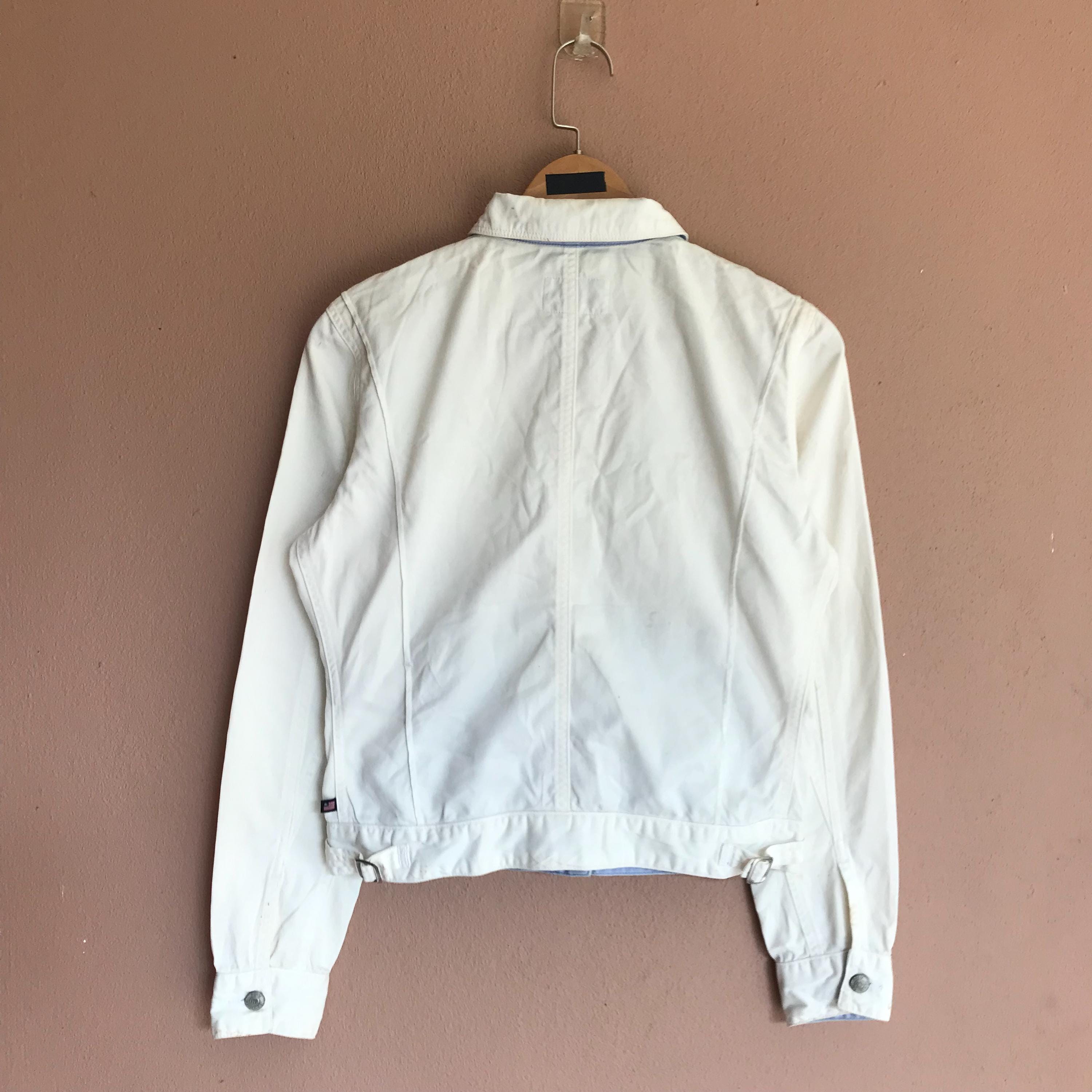 Medium, Vintage Ralph Lauren Polo Jeans Co. White Denim Jacket 