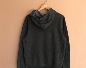 Medium , Vintage GAP Hoodie Dark Gray USA Flag Letters, Retro 90s