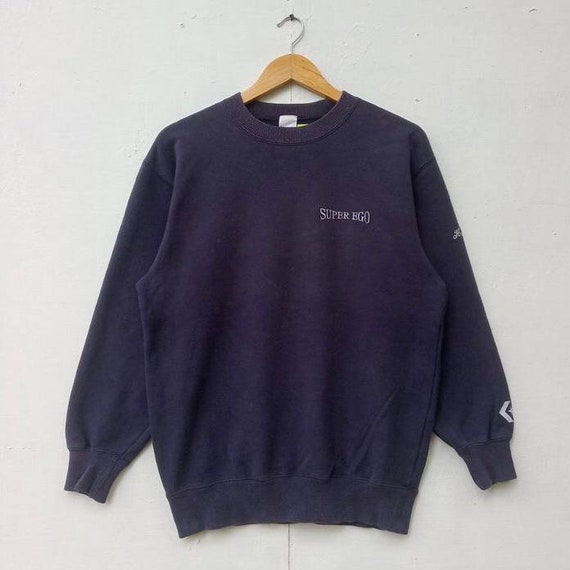 Converse Vintage Sweater Converse Blue Sweatshirt Converse Jumper Sportswear Casual Streetwear Men Women Size M Etsy Canada