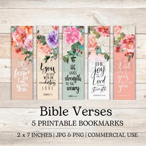 Floral Scripture Bookmarks | Bible Verse Bookmarks Set | Encouraging Faith-Based Gifts | Christian Bookmarks for Book Lovers |  Bookish Gift