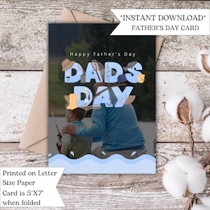 Vatertags-Angelkarte | Outdoor Vatertagskarte zum Ausdrucken | Perfekt für Papa, Opa, Ehemann oder Vater Figur | Papas besonderer Tag